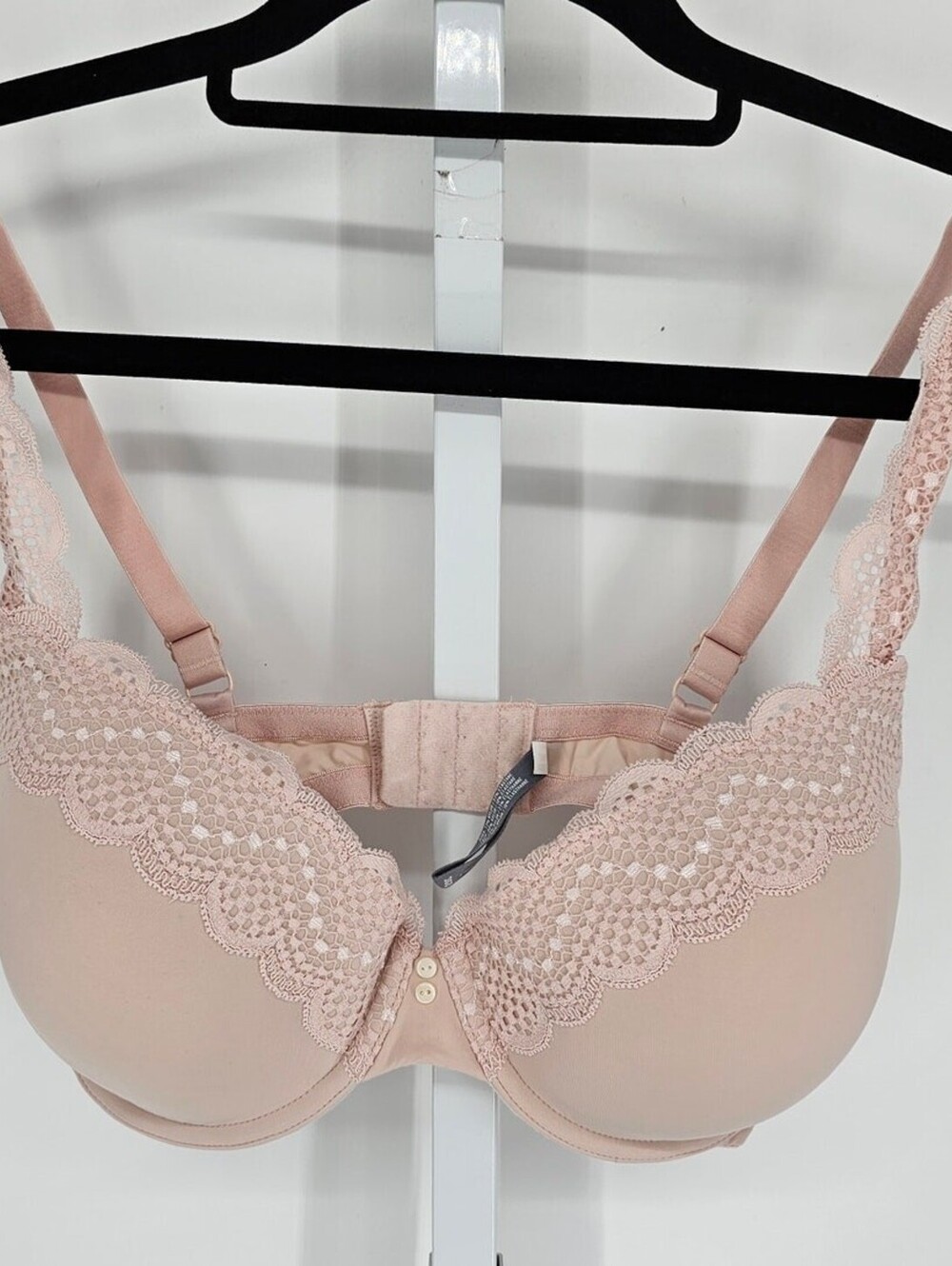 aerie Womens Sz 36D Classic Lightly Padded T Shirt Bra Beige Lace